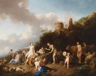 Diana en haar nimfs door Christian Wilhelm Ernst Dietrich