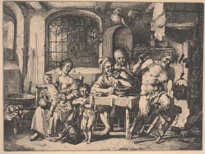 De Sater in het huis van de boeren door Christian Wilhelm Ernst Dietrich