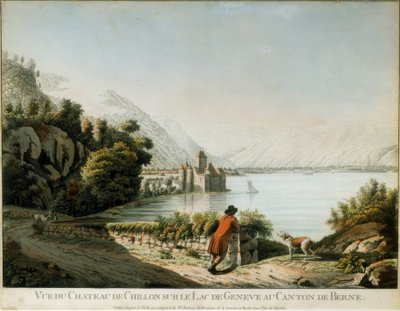 Uitzicht op het kasteel van Chillon door Christian von Mechel