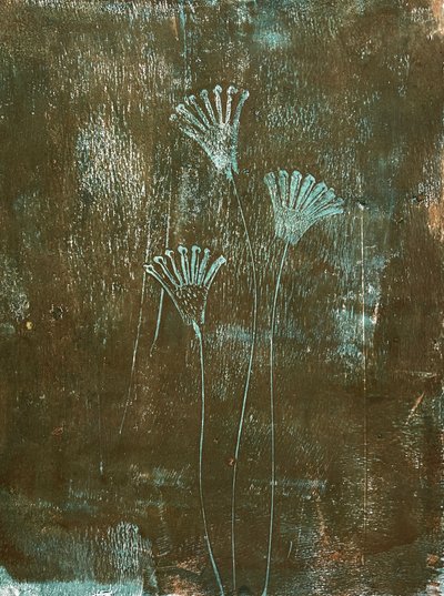 Turquoise bloem door Christina Misuro