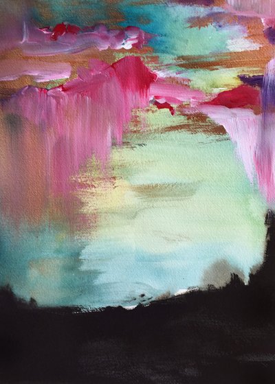 Abstracte kleurencascade door Christine Lindstrom