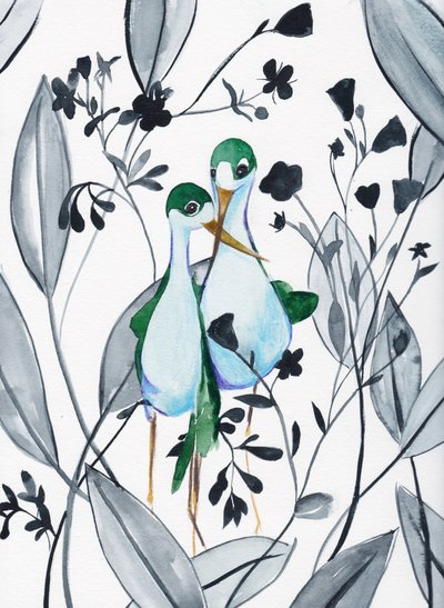 Groene vogels in de natuur door Christine Lindstrom