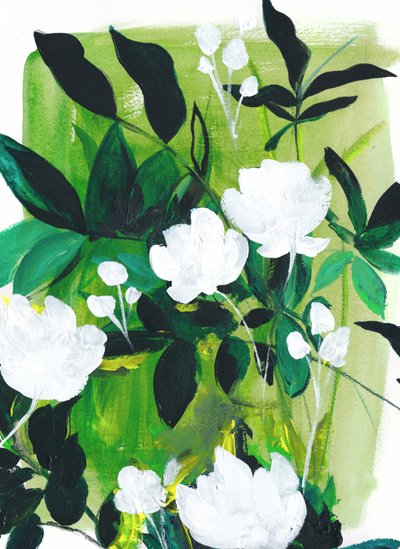 Weelderige witte bloemen door Christine Lindstrom