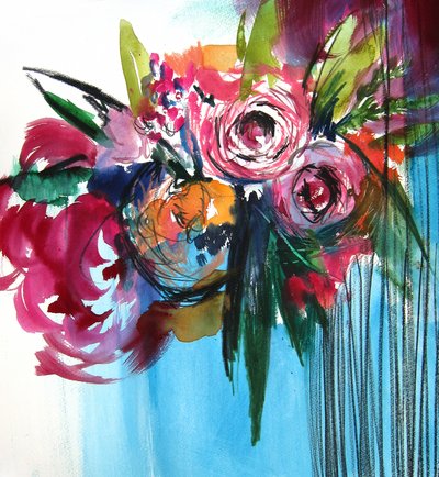 Levendige abstracte bloemen door Christine Lindstrom