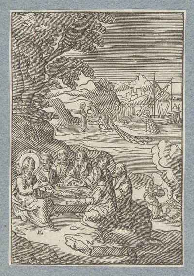 Christus geeft de sleutels van de hemel aan Petrus door Christoffel van Sichem (II)