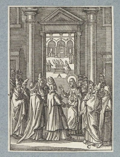 Debat met de sadduceeën en de farizeeën door Christoffel van Sichem (II)