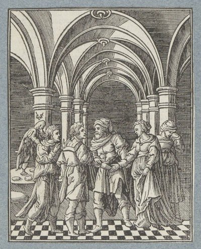 Huwelijk van Tobias en Sara door Christoffel van Sichem (II)