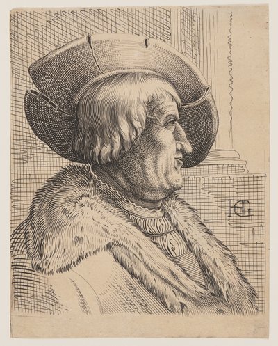 Fantasieportret van een oude man in profiel door Christoffel van Sichem I