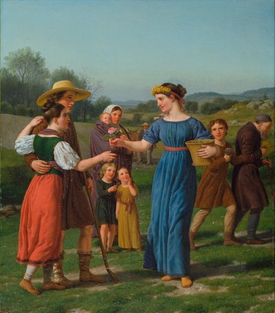 "De maagd van veraf" Uit het gedicht van Schiller door Christoffer Wilhelm Eckersberg