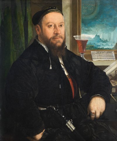 Portret van Matthäus Schwarz door Christoph Amberger