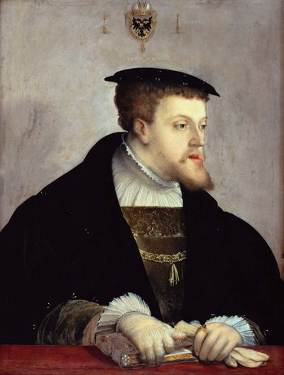 Portret van Keizer Karel V 1500-1558, ca. 1532 door Christoph Amberger