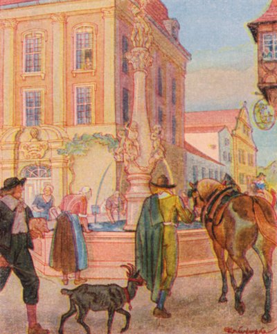Brunnen und Tranke door Christophe (1856 1945)