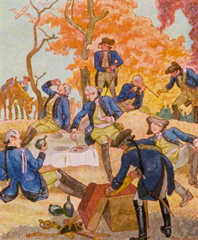 Picknick van Officieren door Christophe (1856 1945)