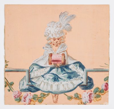 Vrouwelijke Aap in Rococo Kleding door Christophe Huet