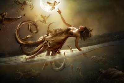 Etherische maanvlucht door Christophe Kiciak