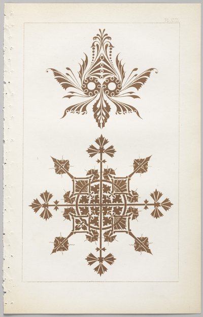 De kunst van decoratief ontwerp: met een bijlage, waarin de uren van de dag worden gegeven waarop bloemen opengaan, uitgegeven door Day & Son, Londen, 1862 door Christopher Dresser