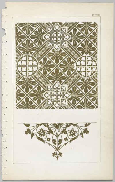 De kunst van decoratief ontwerp: met een bijlage, waarin de uren van de dag worden gegeven waarop bloemen opengaan, uitgegeven door Day & Son, Londen, 1862 door Christopher Dresser
