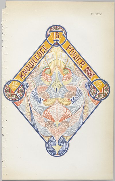 De kunst van decoratief ontwerp: met een bijlage, waarin de uren van de dag worden gegeven waarop bloemen opengaan, uitgegeven door Day & Son, Londen, 1862 door Christopher Dresser