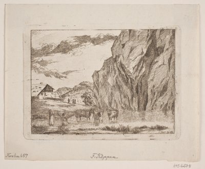 Berglandschap door Christopher Friederich Köppen
