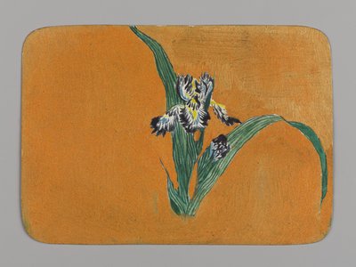 Kleine kaart met iris door Christopher Grant La Farge