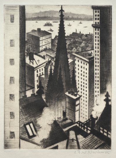 Tempel van New York door Christopher Richard Wynne Nevinson