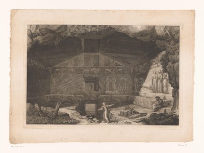 Etruskische grafkamer in Tarquinia versierd met reliëfs door Christopher Norton