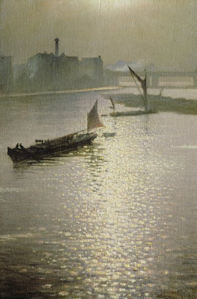 Vanaf Waterloo Bridge: Zon die door de Mist Breekt, ca. 1924 door Christopher Richard Wynne Nevinson