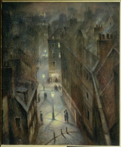 Soho Schemering, c.1924 door Christopher Richard Wynne Nevinson