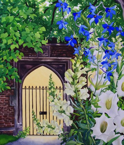 Bloemen bij een zonovergoten poort door Christopher Ryland