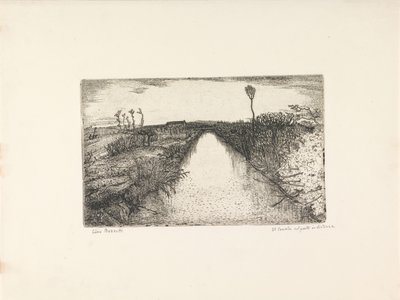 Landschap met kanaal door Cino Bozzetti