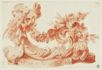 Sierontwerp met bloemen door Circle of Jean Baptiste Pillement