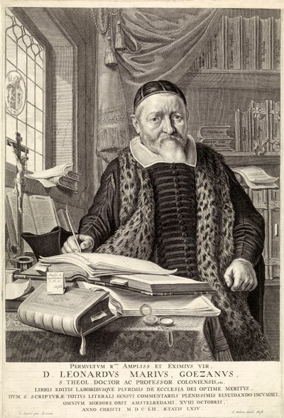 D. Leonardus Marius Goezanus, pub. 1654 gravure door Claes Corneliszoon Moeyaert