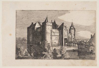 Het kasteel van Muiden, uit Vier Kastelen in Nederland en Utrecht door Claes Jansz. Visscher