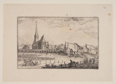 Het dorp Zandvoort, van vergezichten in de omgeving van Haarlem (Plaisante Plaetsen) door Claes Jansz. Visscher