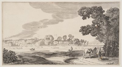 Gezicht op weilanden, uit Landschappen (Playsante Lantschappen) door Claes Jansz. Visscher II
