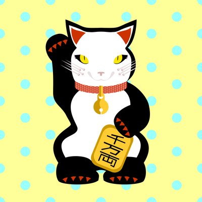 Maneki Neko Gelukskat door Claire Huntley