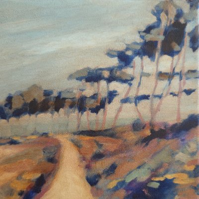 Kronkelend landweggetje door Claire Whitehead