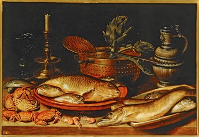 Stilleven met vissen ... door Clara Peeters