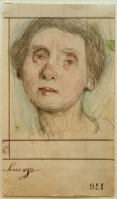 Zelfportret en face door Clara Siewert
