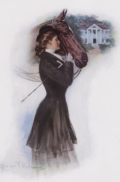 Vrouw met een paard door Clarence F. Underwood