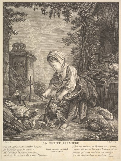 Het Kleine Boerenmeisje door Claude Augustin Duflos