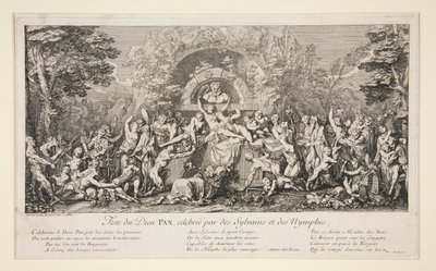 Fête du Dieu Pan, gevierd door Sylvains en Nymfen door Claude Gillot