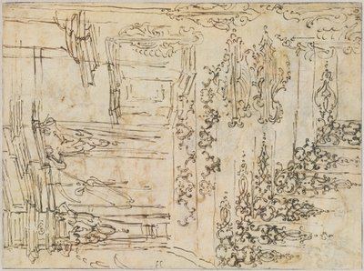 Studies van ornament en architectuur door Claude Gillot