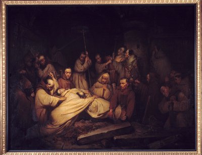 De graaf van Comminges. Laatste scène van de Memoires van de graaf van Comminges door Claude Jacquand