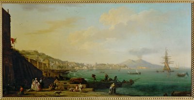 Uitzicht op Napels en de Vesuvius ... door Claude Joseph Vernet