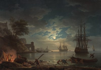 Maanlicht door Claude Joseph Vernet