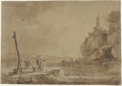 Kleine Haven Onder Kliffen door Claude Joseph Vernet