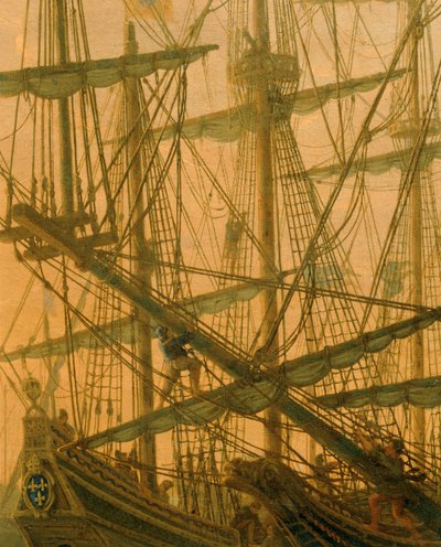 Zeehaven, ondergaande zon ... door Claude Lorrain (1600-82)
