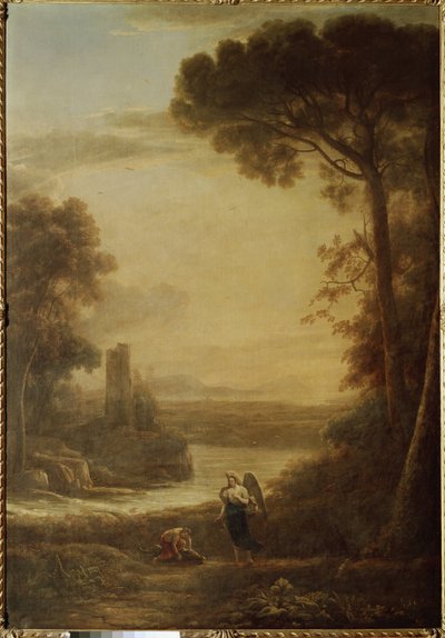 Landschap met Tobie en Aartsengel Rafaël door Claude Lorrain