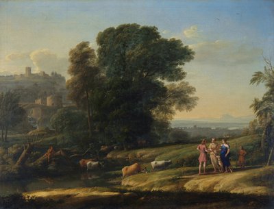 Landschap met Cephalus en Procris herenigd door Diana door Claude Lorrain